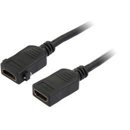HDMI forlængerkabel med låsesestik 0.15m sort - RESTSALG