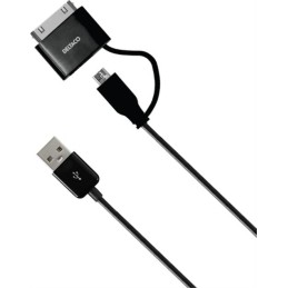 USB-kabel med adapter fra Type Micro-B hun til dock-stik han - 1m