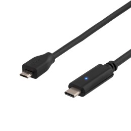 USB 2.0 cable, Type C M - Type MIcro B M, 0.25m, black