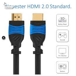 HDMI tilslutningskabel, Sort