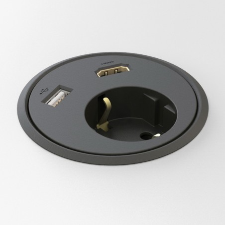 Deskline Circle - Strøm,USB,HDMI, kabelhuller