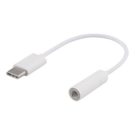 USB-C til 3,5mm stereo adapter, 10cm, hvid